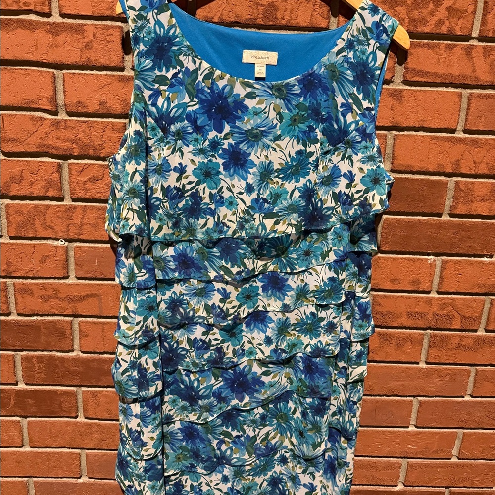 Dress Barn Blue Sheath Midi Cocktail Dress